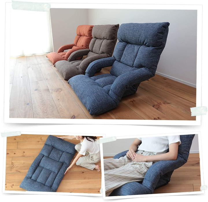 座る姿勢に合わせて肘掛けが動くふかふか座椅子