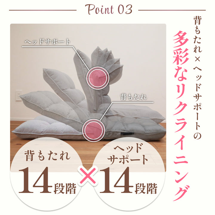 モコモコが気持ちいい低反発レバー式座椅子