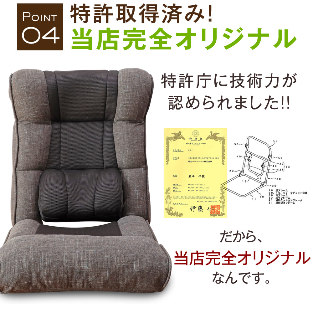 腰の神様がくれた座椅子 第4弾 ストレスfreeなレバー操作タイプ